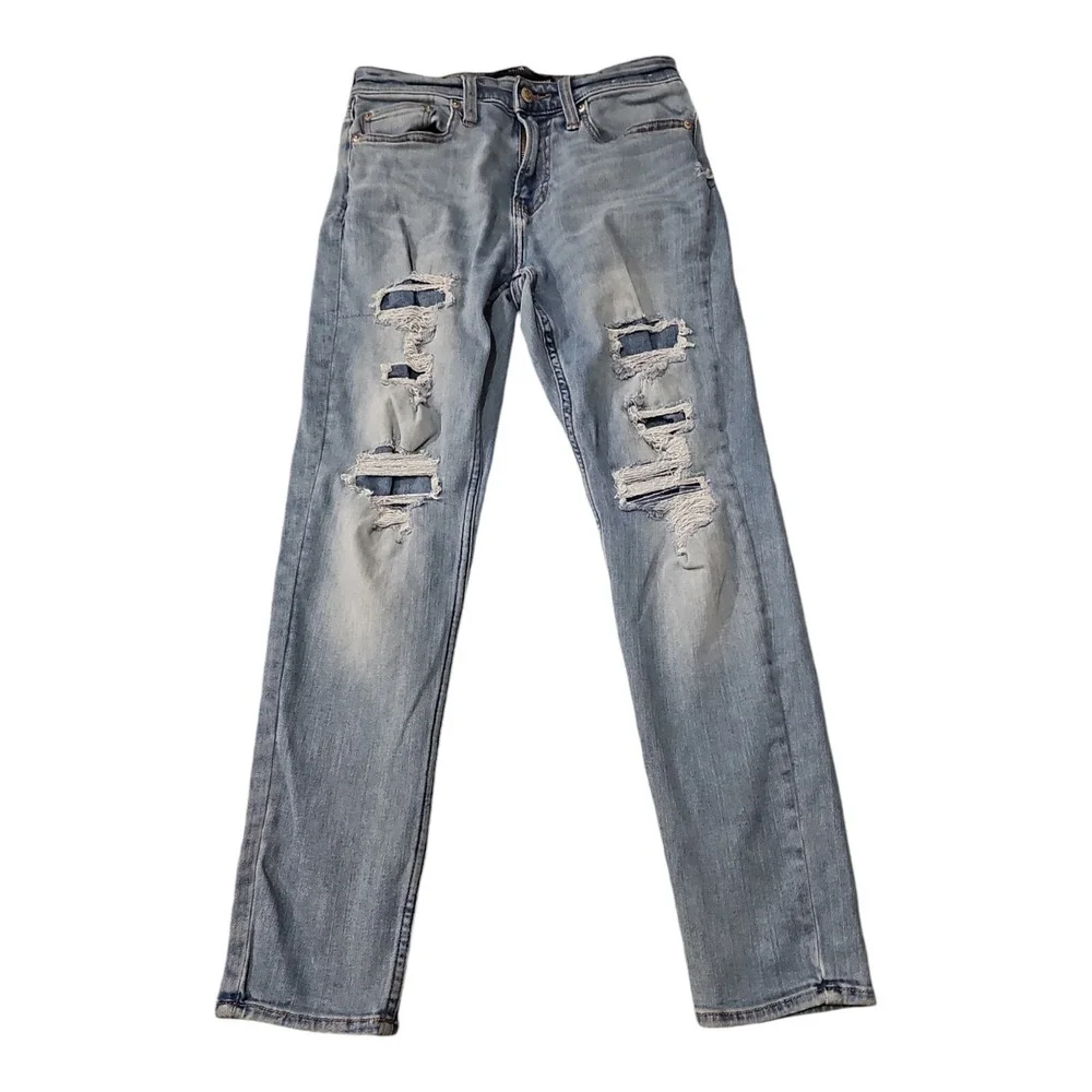Hollister Regular Fit Mens Blue Athletic Skinny Jeans‎ Light Wash Size 29 X 30